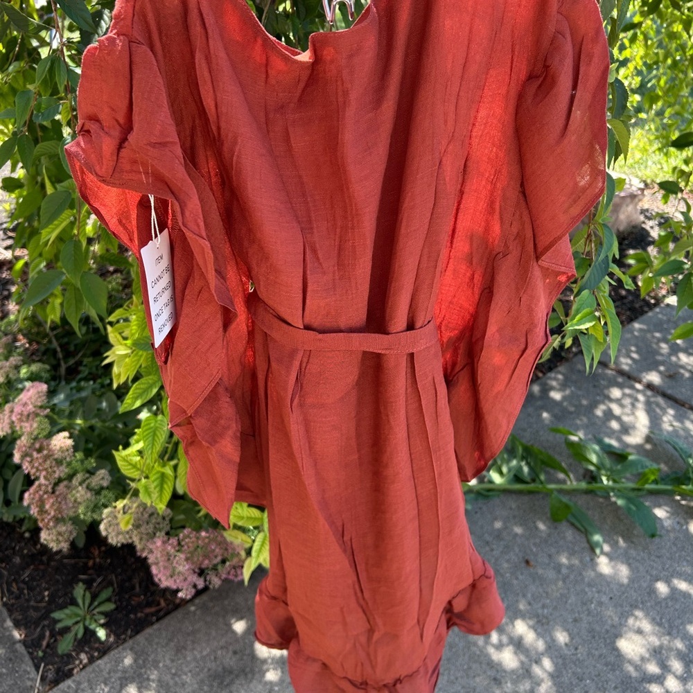 Joyfolie Deep Red Dress with Ruffle Detail size 5
